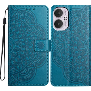 4U Sky Xiaomi Redmi 13C 4G/13C 5g Kılıf Pu Deri Mandala Baskılı Telefon Kapağı-Mavi Için (Yurt Dışından)