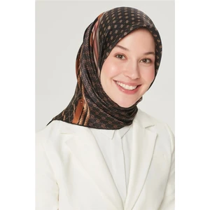 Twill Ipek Eşarp Siyah Gold 8519-01