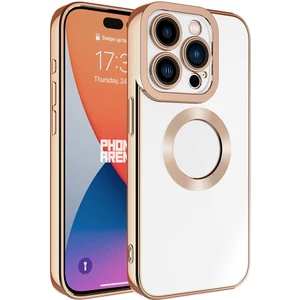 iPhone 15 Pro Max - Uyumlu Kamera Korumalı Logo Gösteren Zore Omega Kapak-Rose Gold