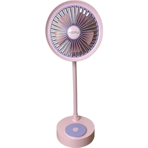Hepu 9050B Mini Şarjlı Masa Üstü Vantilatör USB Fan 1200 Mah 5 Kollu Süper Soğutma