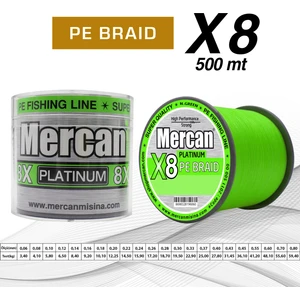 Pe Örgü Platinum X8 Neon Yeşil Ip 500M Makara Misina