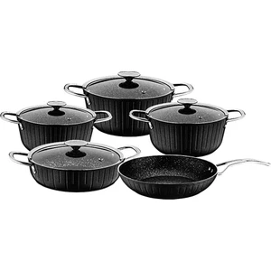 Oms Collection Colonna Granit Tencere Takımı Siyah