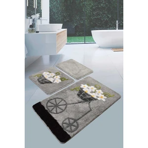 Chilai Home Alaçatı 3'lü Banyo Takımı Seti Gri