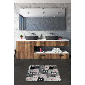 Meow Gri 40x60 Cm Banyo Halısı Paspas Djt