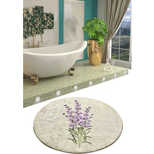 Chilai Home Lavender Dijital Çap 100 Cm Banyo Halısı Djt