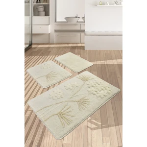 Chilai Home Orkide Ekru 3'lü Banyo Takımı Seti Akrilik