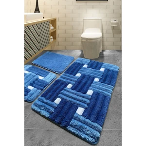 Chilai Home Piazza Mavi 3'lü Set Banyo Halısı
