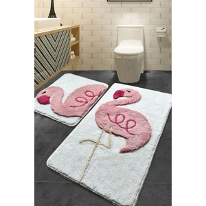 Chilai Home Pınk Flamingo 2Li Set Banyo Halısı