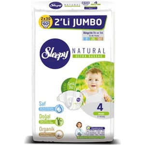 Natural Bebek Bezi 4 Beden Maxi 7-14 Kg 60lı Jumbo Paket