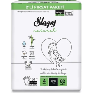 Bebek Bezi Natural 4 Beden Maxi 7-14 Kg 82li Fırsat Paket