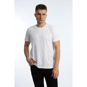 Polo State Erkek Bisiklet Yaka Regular Fit Carbon Fırçalı Tişört Beyaz