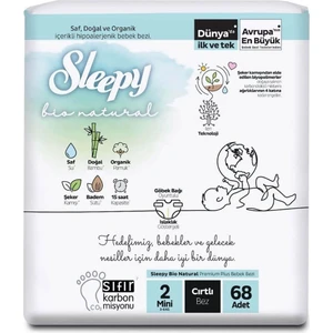 Bebek Bezi Bio Natural 2 Numara Mini 68li Jumbo Paket