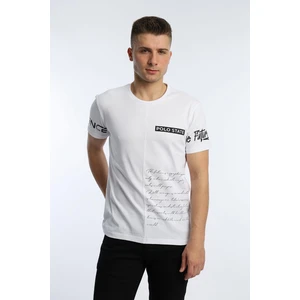 Polo State Erkek Ön Arka Baskılı Regular Tişört Beyaz