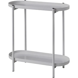 2 Katlı Çiçeklik-Saksılık Açık Gri 56 Cm-Çelik Iç Dış Mekana Uygun