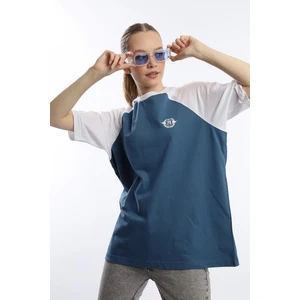 Polo State Kadın Oversize Fit Reglan Kol Basic Tişört Indigo