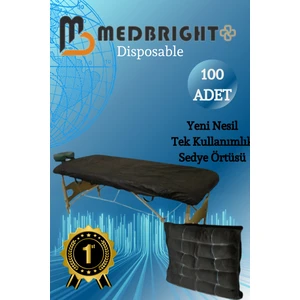 Med Bright Tek Kullanımlık 80*240 100 Adet Siyah Sedye Örtüsü