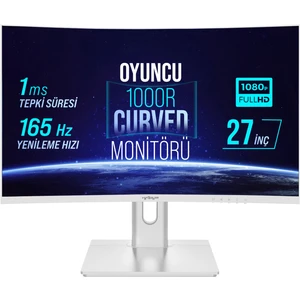 WRP27-165-W 27" 165HZ 1ms Rgb 1000R Curved (Hdmı + Display Port) Freesync + G-Sync Fhd Beyaz Oyuncu Monitörü