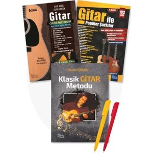 Klasik Gitar Metodu Murat Işbilen+Gitar Öğreniyorum Temel Gitar Eğitim Popüler Şarkılar Musa Çetiner
