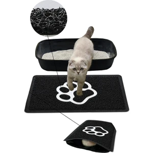 Kedi Kumu Paspası, Elekli Kedi Tuvaleti Paspası, Kıvırcık Paspas 40*60-Siyah