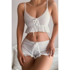 Merry See Özel Örme Kumaş Askılı Şortlu Pijama Takımı