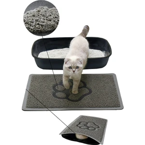 Kedi Kumu Paspası, Elekli Kedi Tuvaleti Paspası, Kıvırcık Paspas 40*60-Gri
