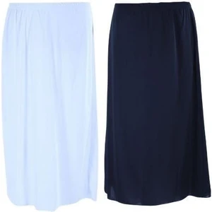 2230_SIYAH-BEYAZ 2'li Paket Tesettur Uzun Tam Boy Etek Astarı Içlik Jupon