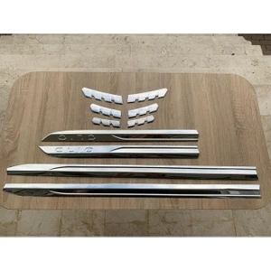 Big Shopia Clio 5 Set 2019 > Yan Kapı Çıtası + Alt Ön Panjur 10 Parça Paslanmaz Çelik