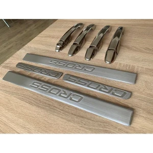 Big Shopia Egea Cross Uyumlu Krom Kapı Kolu ve Kapı Eşiği Seti Paslanmaz Çelik