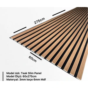 Dekor Var Akustik Slim Duvar Kaplama Paneli 60CM x 275CM