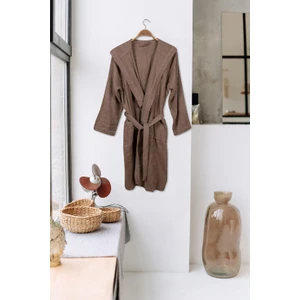 Baveno Home %100 Pamuk Kapüşonlu Havlu Bornoz