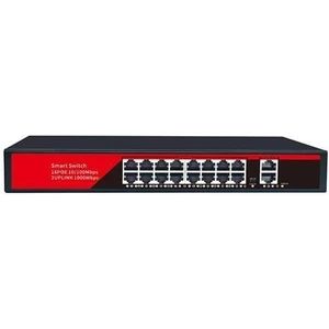 EZ-16PSF 16XFE+2XGE Yönetilemez Poe Switch (240 Watt)