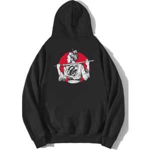 Brz Collection Unisex Oversize Samurai Girl Sweatshirt Hoodie