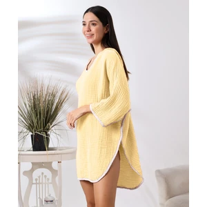 4 Kat Muslin Kapşonlu Yetişkin Kadın Panço