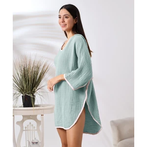 4 Kat Muslin Kapşonlu Yetişkin Kadın Panço