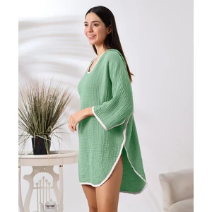 4 Kat Muslin Kapşonlu Yetişkin Kadın Panço