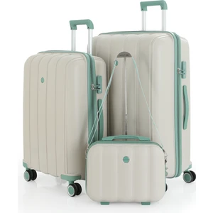 Mçs Polipropilen 3'lü Valiz Seti Büyük & Orta & Makyaj V305