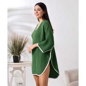 4 Kat Muslin Kapşonlu Yetişkin Kadın Panço