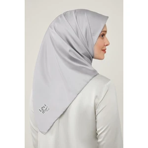 Gri Düz Twill Eşarp