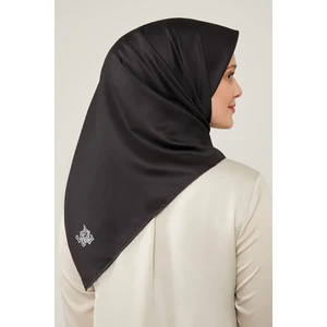 Siyah Düz Twill Eşarp