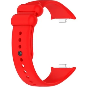 Xiaomi Smart Band 8 Pro Kordon Delikli Kayış Silikon Kırmızı