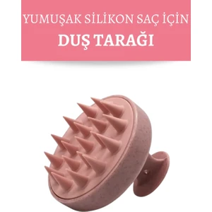 Yumuşak Silikonlu Saç Bakım Masaj Tarağı Duş Saç Deri Masaj Fırçası
