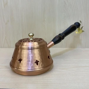 Skoçlu Dövme Bakır Tütsü Gezdirme Çanağı