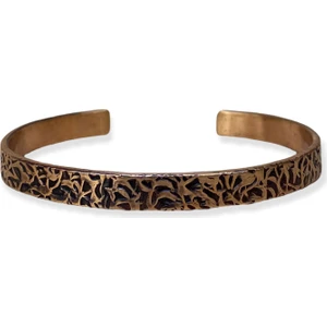 Ağaç Kabuğu Desenli Bakır Bileklik