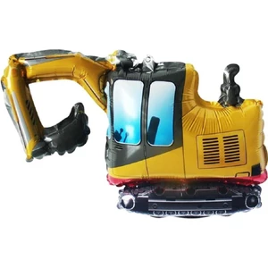 Patladı Gitti Mini Boy Kepçe 17 Inç Folyo Balon  Inşaat Temalı Parti Malzemesi