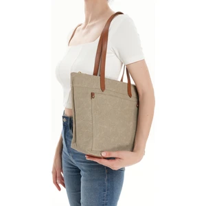 Kadın Tote Bag Omuz Çantası Haki Deri Ladi TNC1013