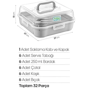Holly Home 32 Parça 6 Kişilik Çantalı Magic Piknik Seti