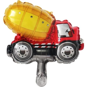 Patladı Gitti Mini Boy Beton Mikseri Folyo Balon 16 Inç  Inşaat Temalı Parti Malzemesi