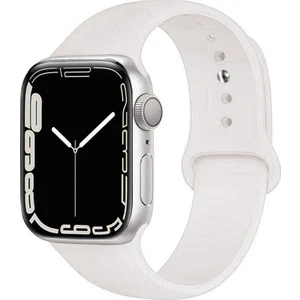 Apple Watch 2/ 3/ 4/ 5/ 6/ 7/ 8/ Se Uyumlu Kayış 38/ 40/ 41MM Yumuşak Renkli Silikon Large Kordon - Fildişi