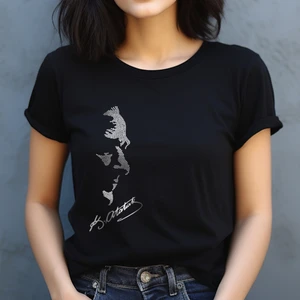 Crea Eymer Wear Atatürk Kristal Taş Baskılı Siyah Tişört
