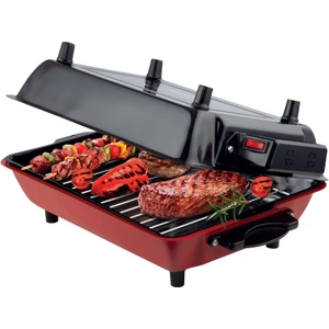 Büyük Elektrikli Izgara I 35x25 cm I Mangal Barbekü Balık Kebap I Emaye Gövde ve Tepsi I 1100W